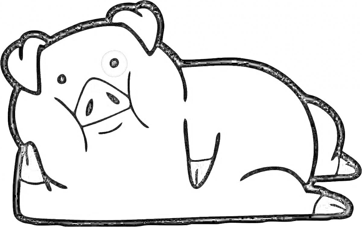Раскраска Пухля лежащий на боку (Gravity Falls)