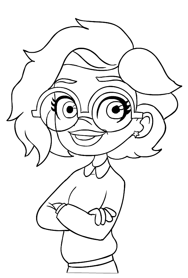 Девушка с очками и короткими волосами, персонаж Полли Покет