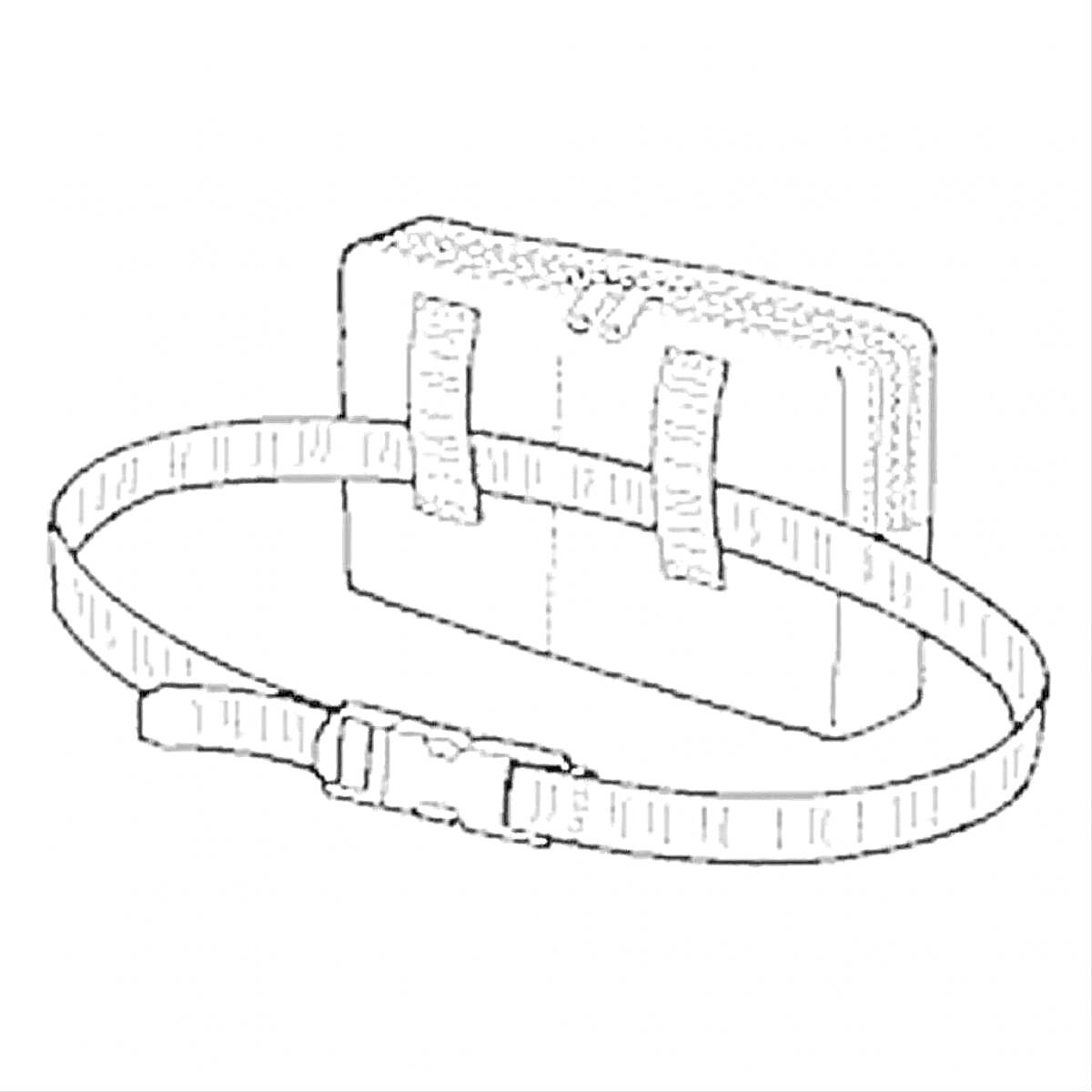 Раскраска Ремень с сумкой на молнии и пряжкой