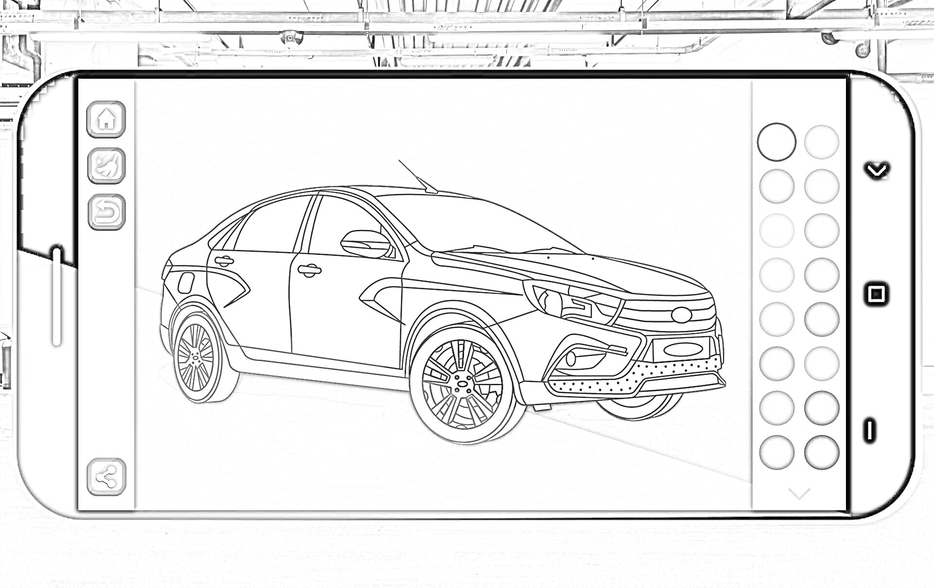 Раскраска Раскраска автомобиля в приложении на телефоне