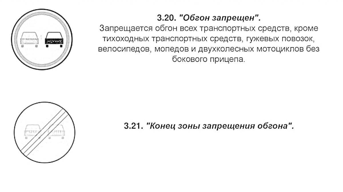 На раскраске изображено: Знак, Обгон запрещен, Дорожные знаки, Правила дорожного движения