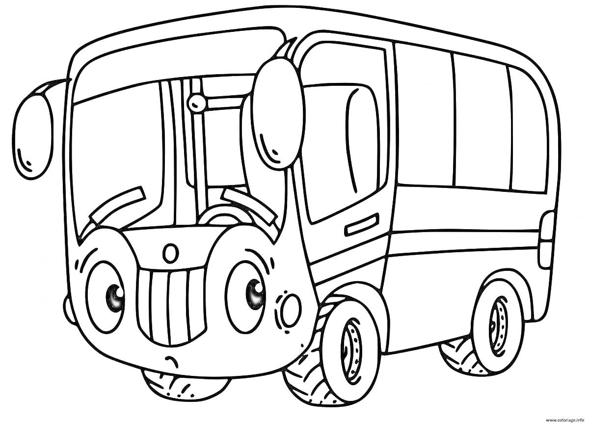 На раскраске изображено: Автобус, Школьный автобус, Колёса, Окна, Транспорт, Для детей