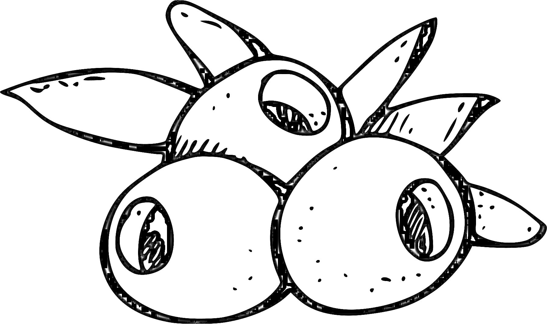 Раскраска Оливки с листьями