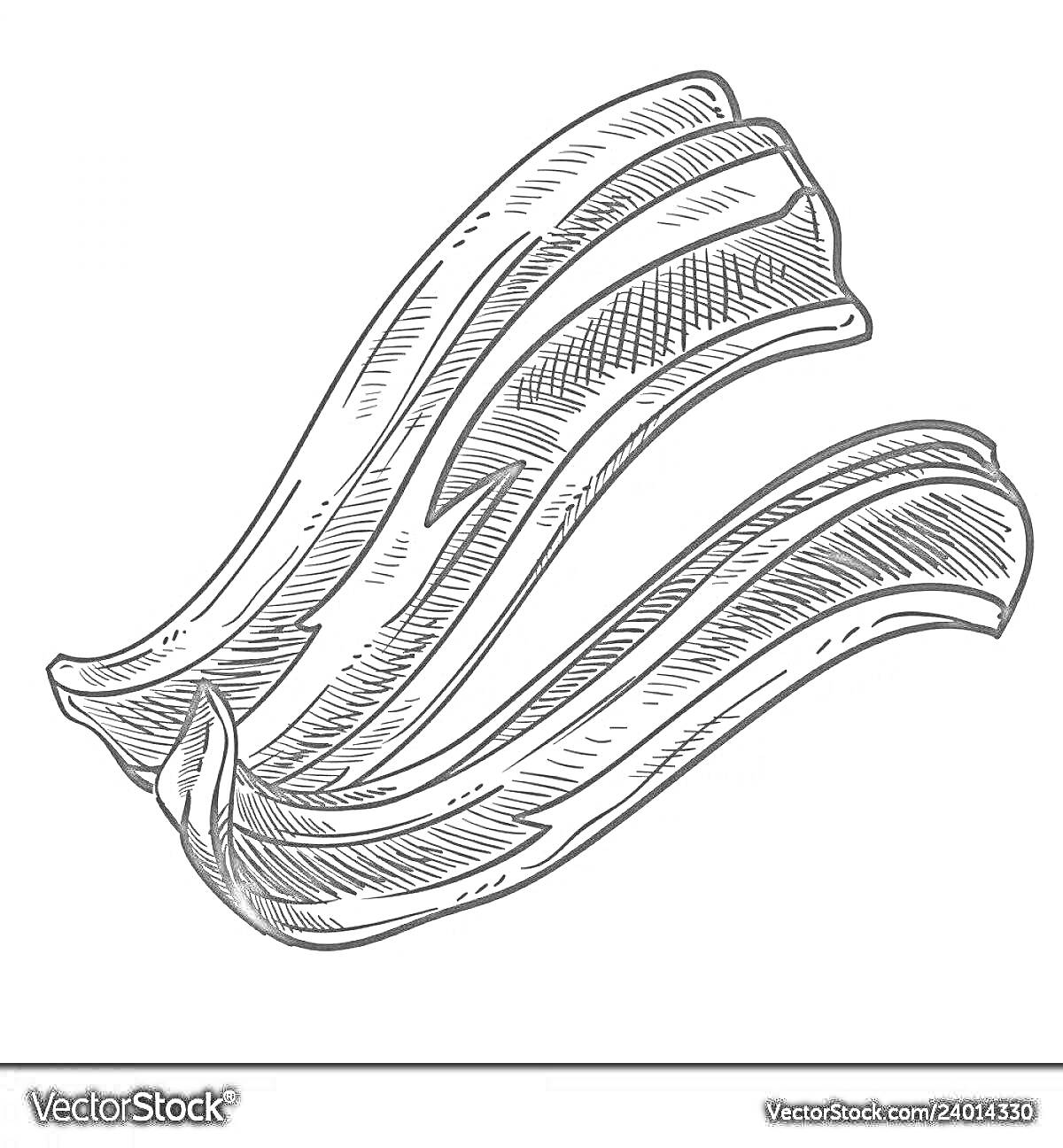 На раскраске изображено: Бекон, Ломтики, Еда, Мясо, Графика, Иллюстрация