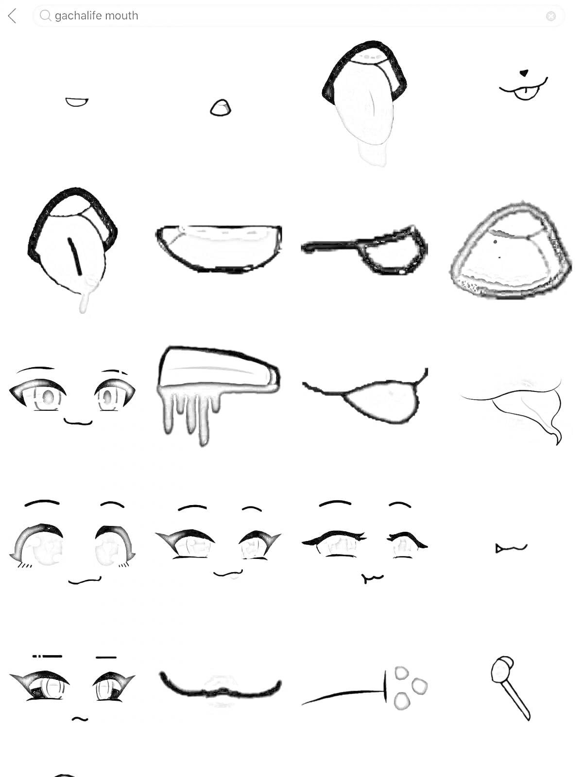 На раскраске изображено: Глаза, Гача, Стили, Детали, Ресницы, Слезы
