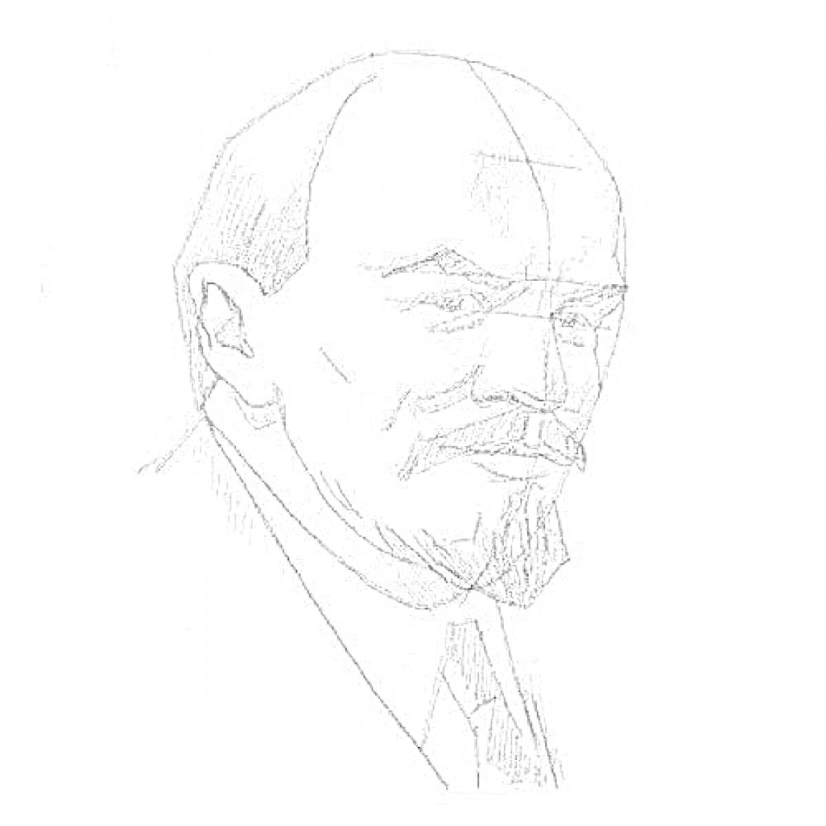 На раскраске изображено: Ленин, Профиль, Историческая личность, Искусство