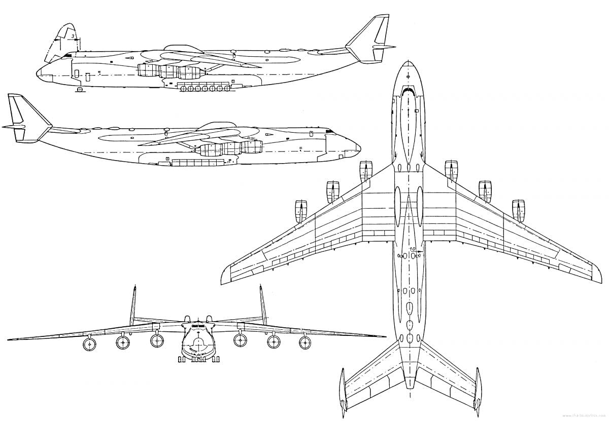 На раскраске изображено: Мрия, Авиация, Транспорт, Техника, Ан-225