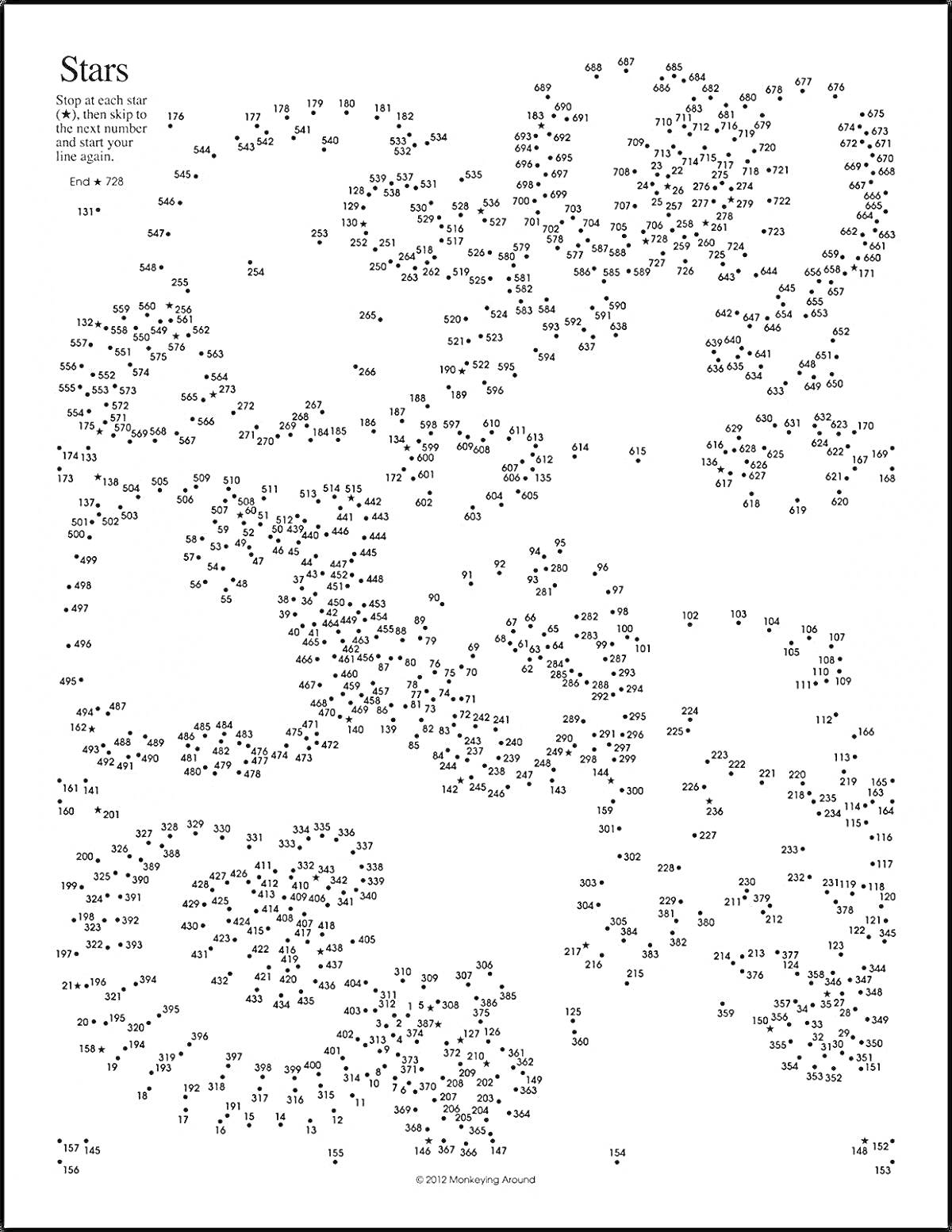 На раскраске изображено: Точки, Звезды, Небо, Соединение, Рисование по точкам