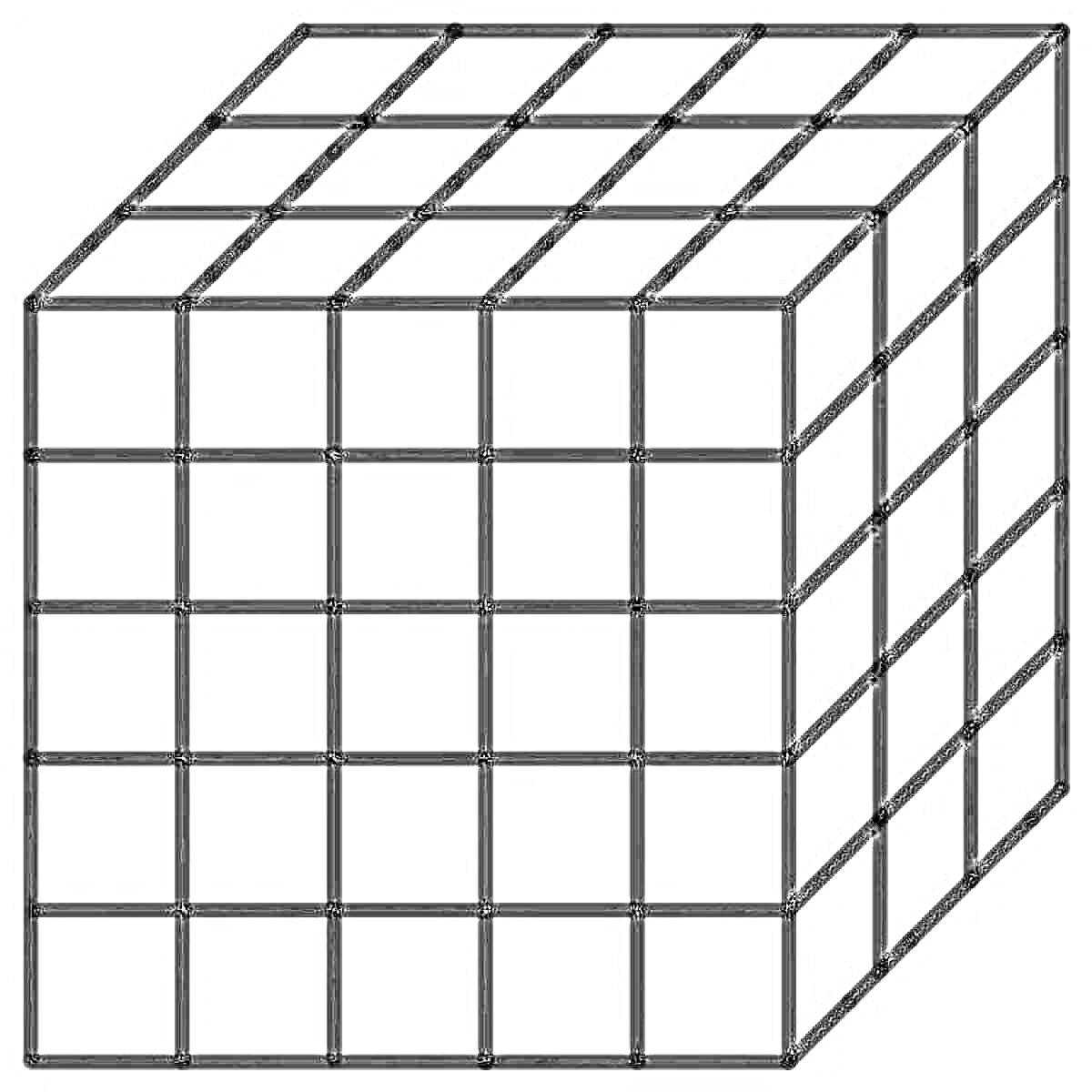 Раскраска Изображение кубика Рубика с 4x4 сегментами на каждой грани