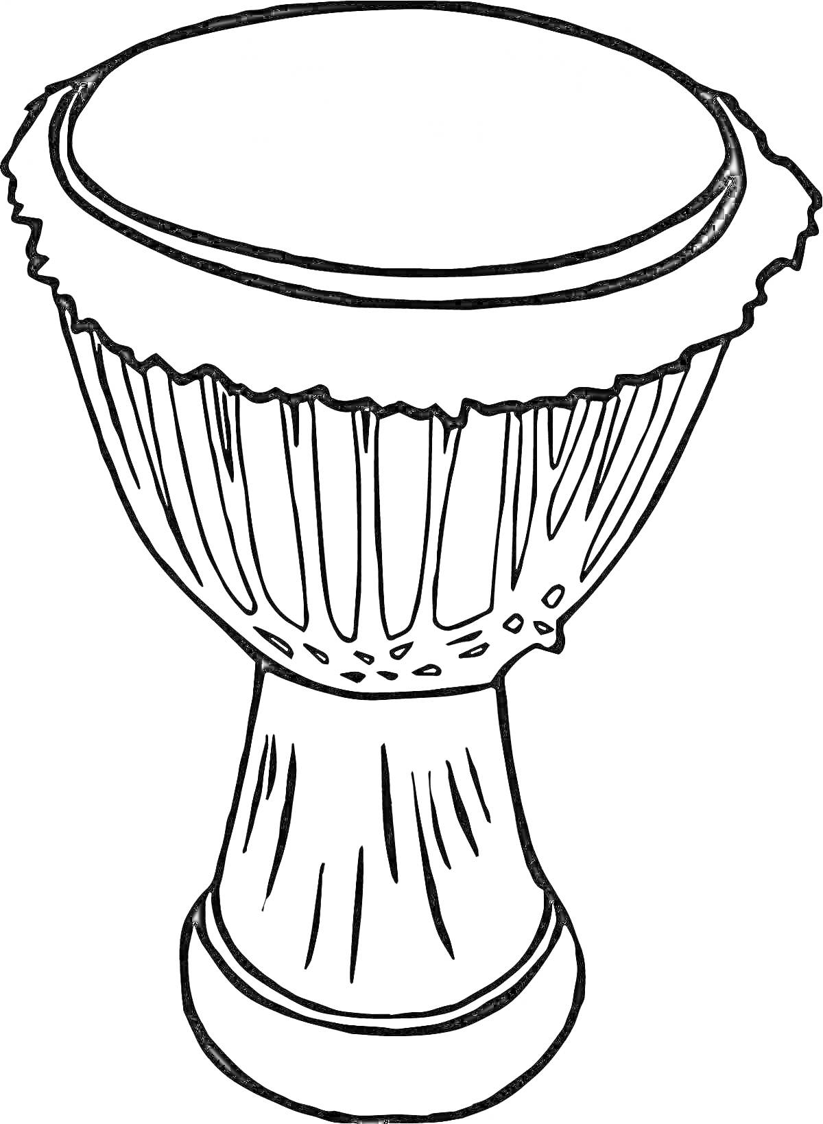 Раскраска Барабан с гофрированным корпусом и круглой ударной поверхностью