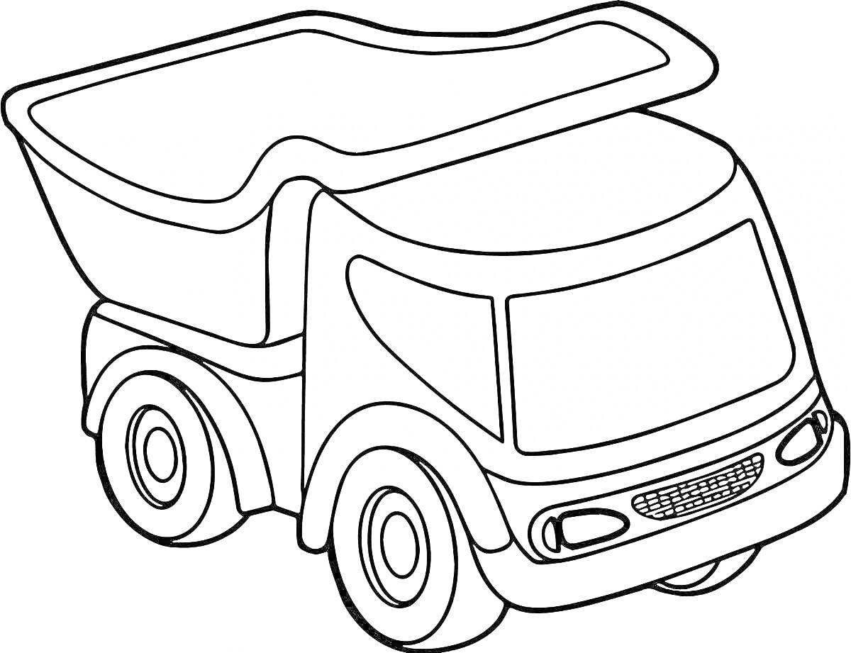 На раскраске изображено: Самосвал, Транспорт, Для мальчиков, 4 года, Для детей, Авто, Грузовая машина