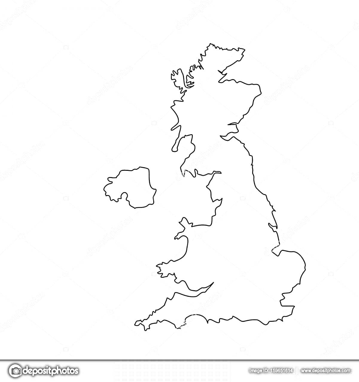 На раскраске изображено: Великобритания, Ирландия, Карта, География, Учебные пособия