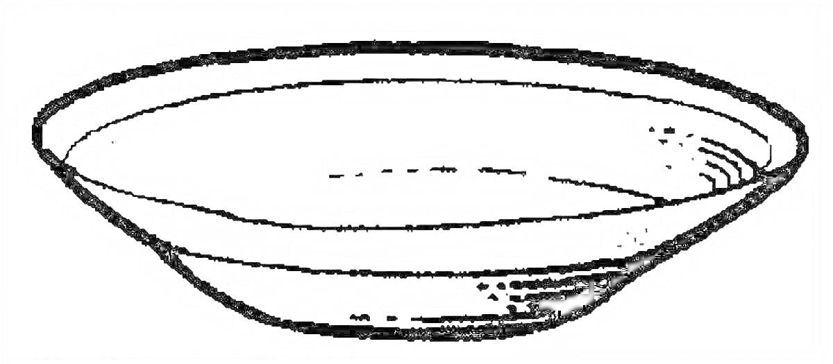 Раскраска Тарелка - простая контурная иллюстрация пустой тарелки