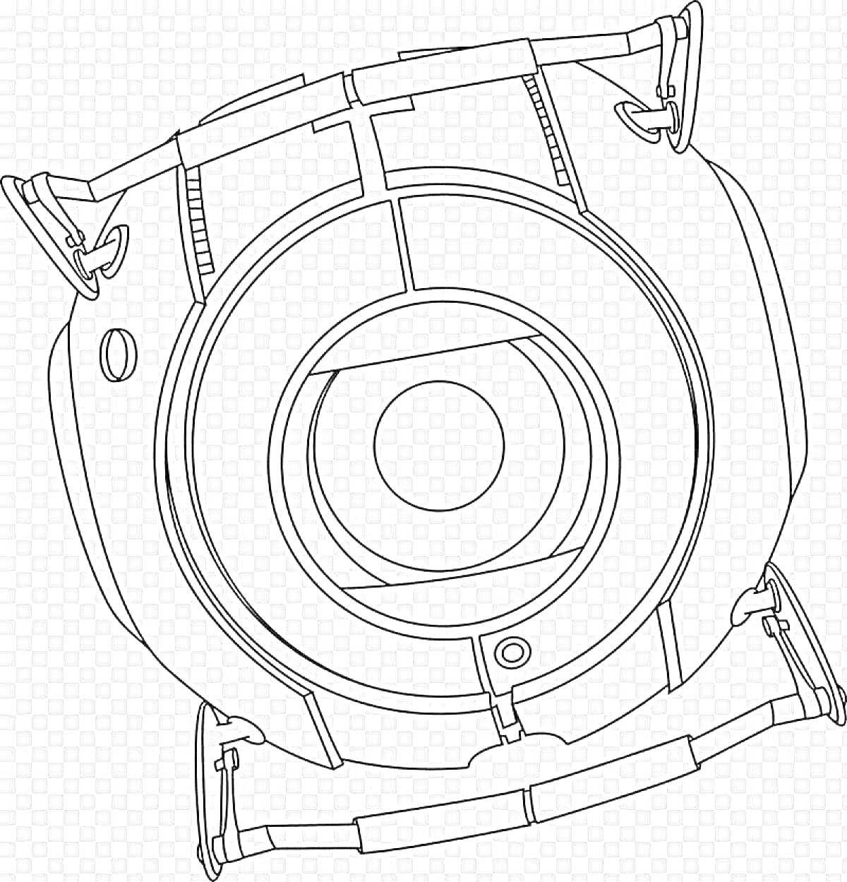 На раскраске изображено: Portal 2, Схема, Видеоигра, Робот