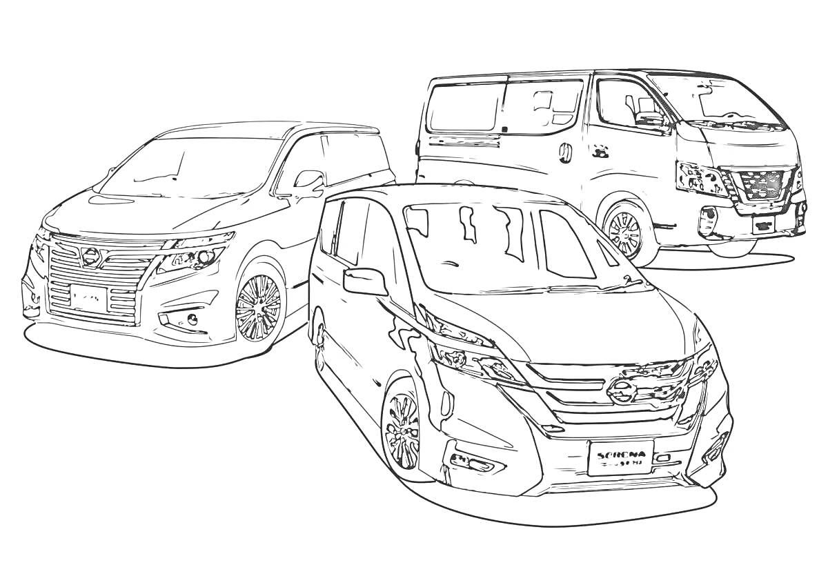 На раскраске изображено: Nissan, Транспорт