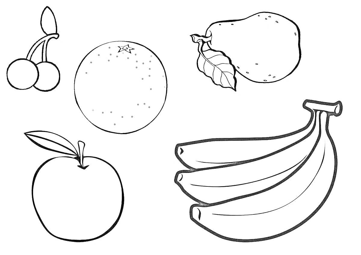 На раскраске изображено: Фрукты, Овощи, Ягоды, 4 года, 5 лет, Апельсин, Манго, Яблоко