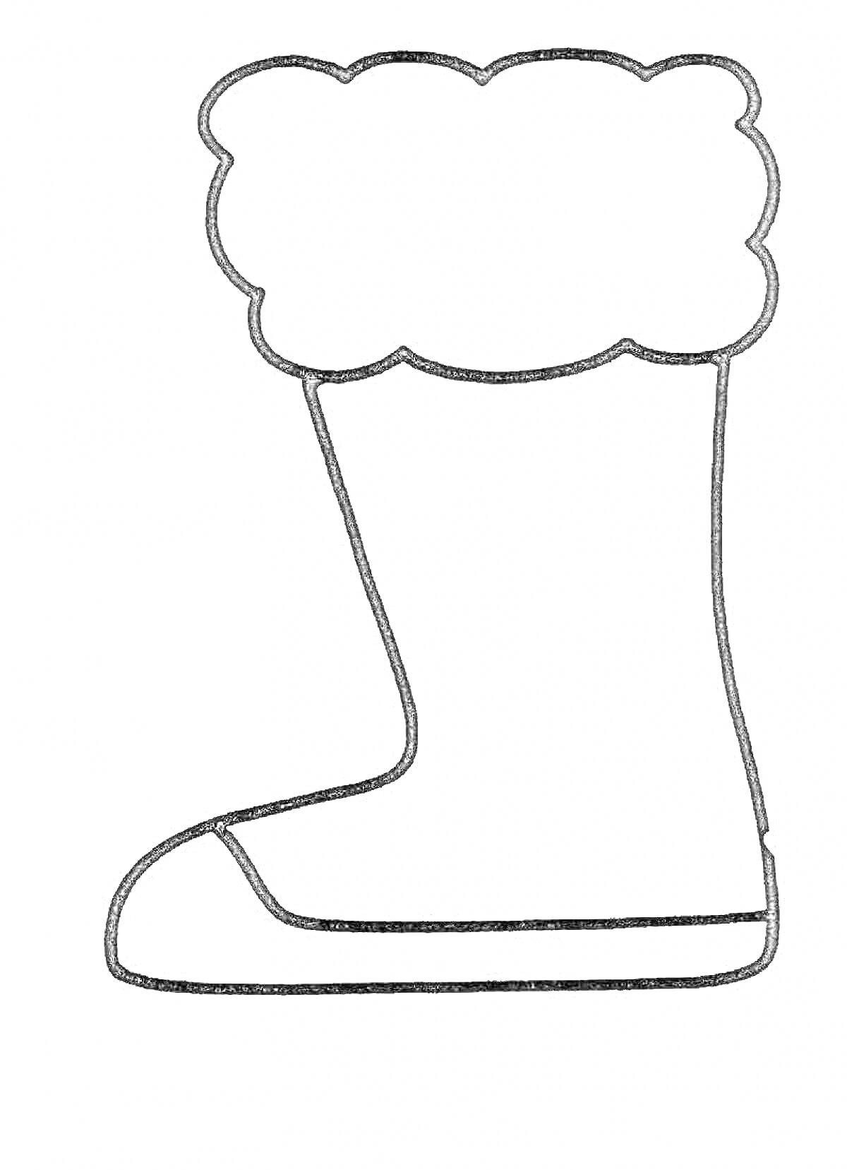 На раскраске изображено: Обувь, Зима, Валенки, Контурные рисунки