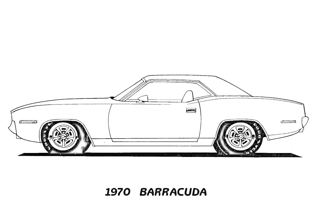 На раскраске изображено: 1970, Профиль, Колёса, Классическая машина, Ретро