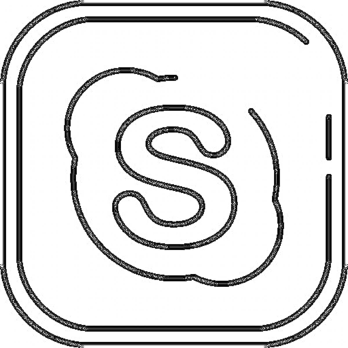Раскраска иконка приложения Skype с буквой 