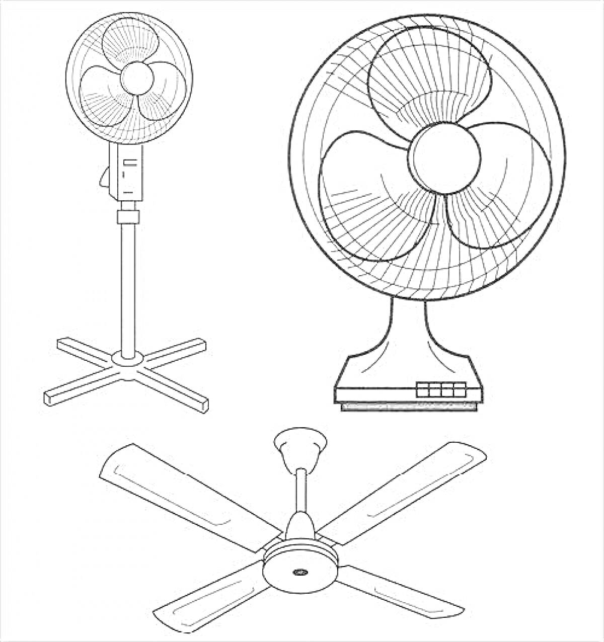 Вентиляторы: настольный, напольный и потолочный