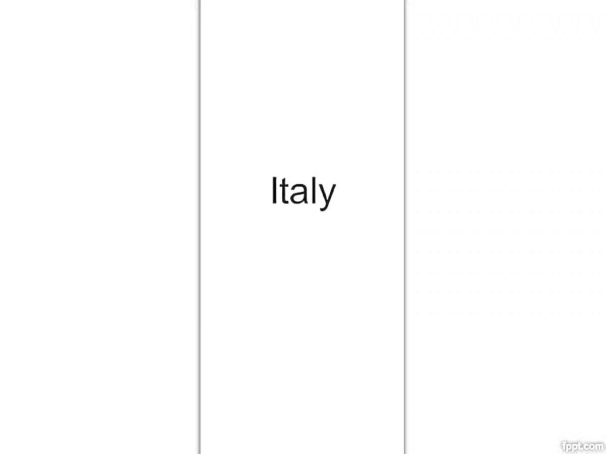 На раскраске изображено: Флаг, Италия, Триколор, Название, Вертикальные полосы, Текст