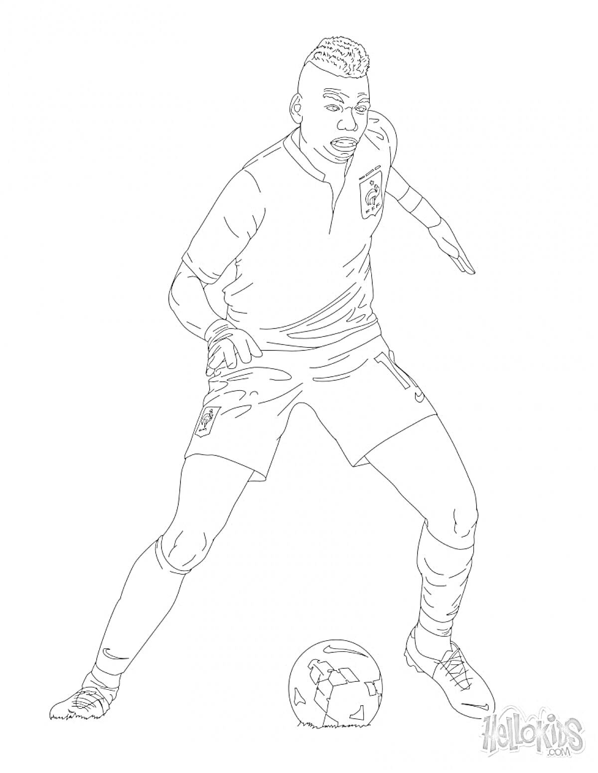 Раскраска Футболист с мячом