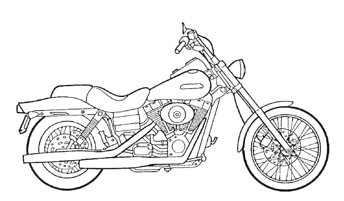 На раскраске изображено: Мотоцикл, Урал, Седло, Колёса, Фары, Транспорт