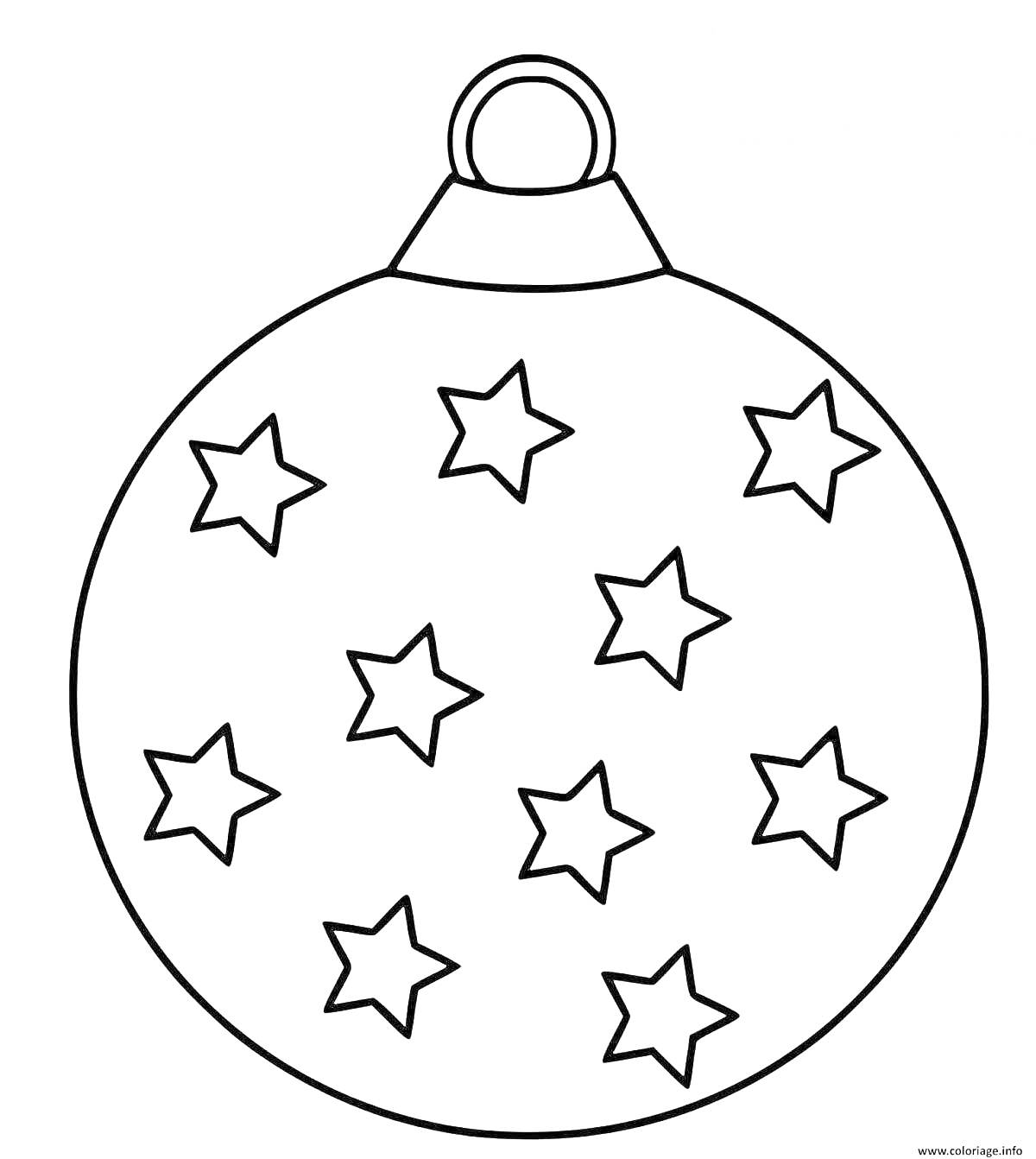 Раскраска Новогодний шар с рисунком звёзд