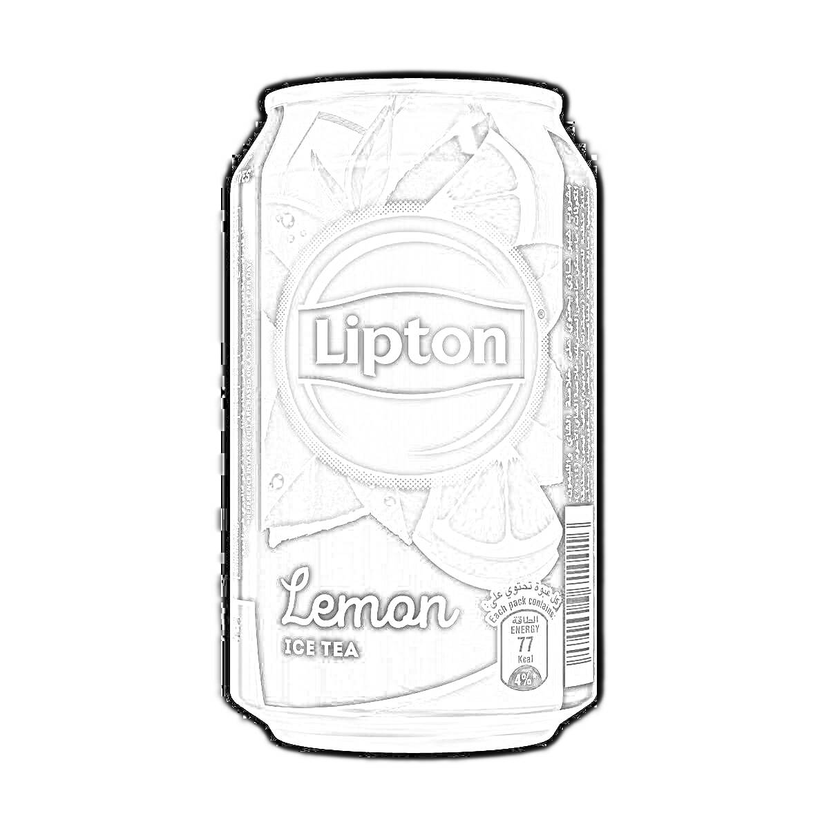 На раскраске изображено: Lipton, Чай, Лимон, Напиток, Банка, Холодный чай, Гравировка