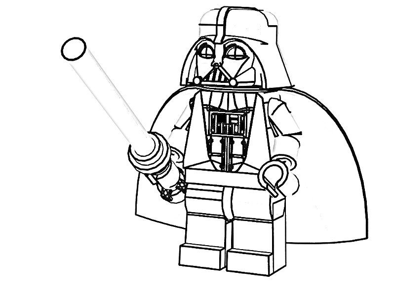 Раскраска LEGO фигурка с плащом и световым мечом