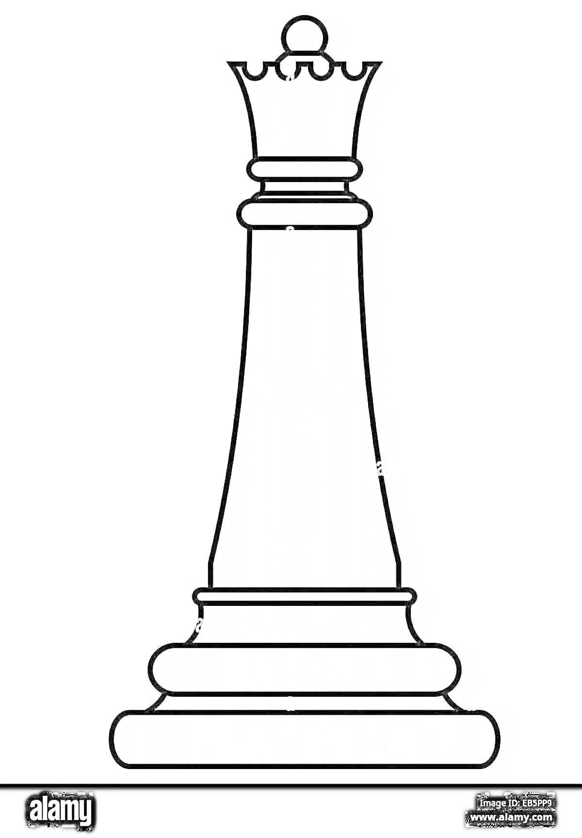 На раскраске изображено: Шахматы, Ферзь, Корона