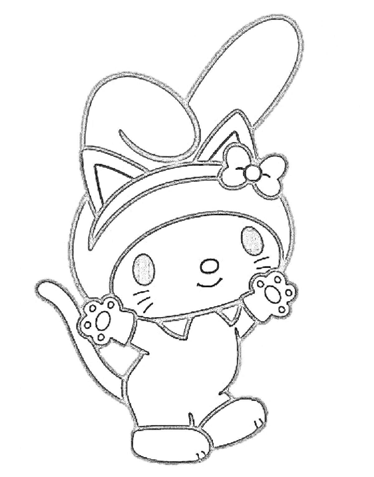 Раскраска Персонаж Куроми в костюме котёнка