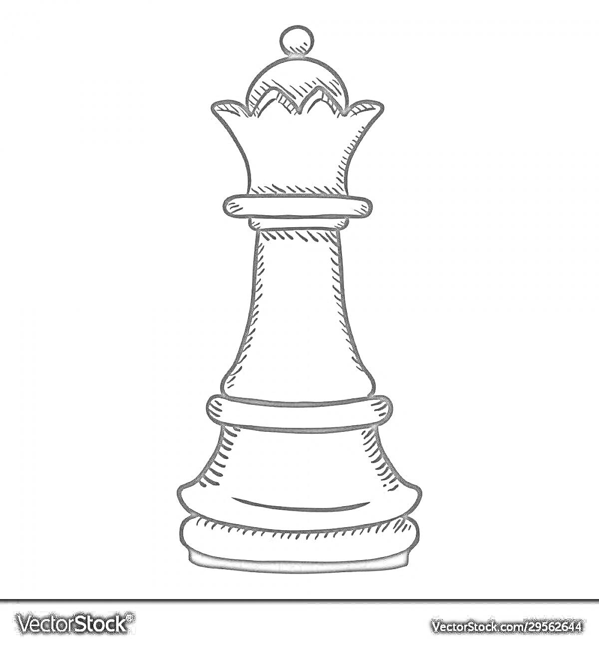 На раскраске изображено: Шахматы, Королева, Игра, Корона