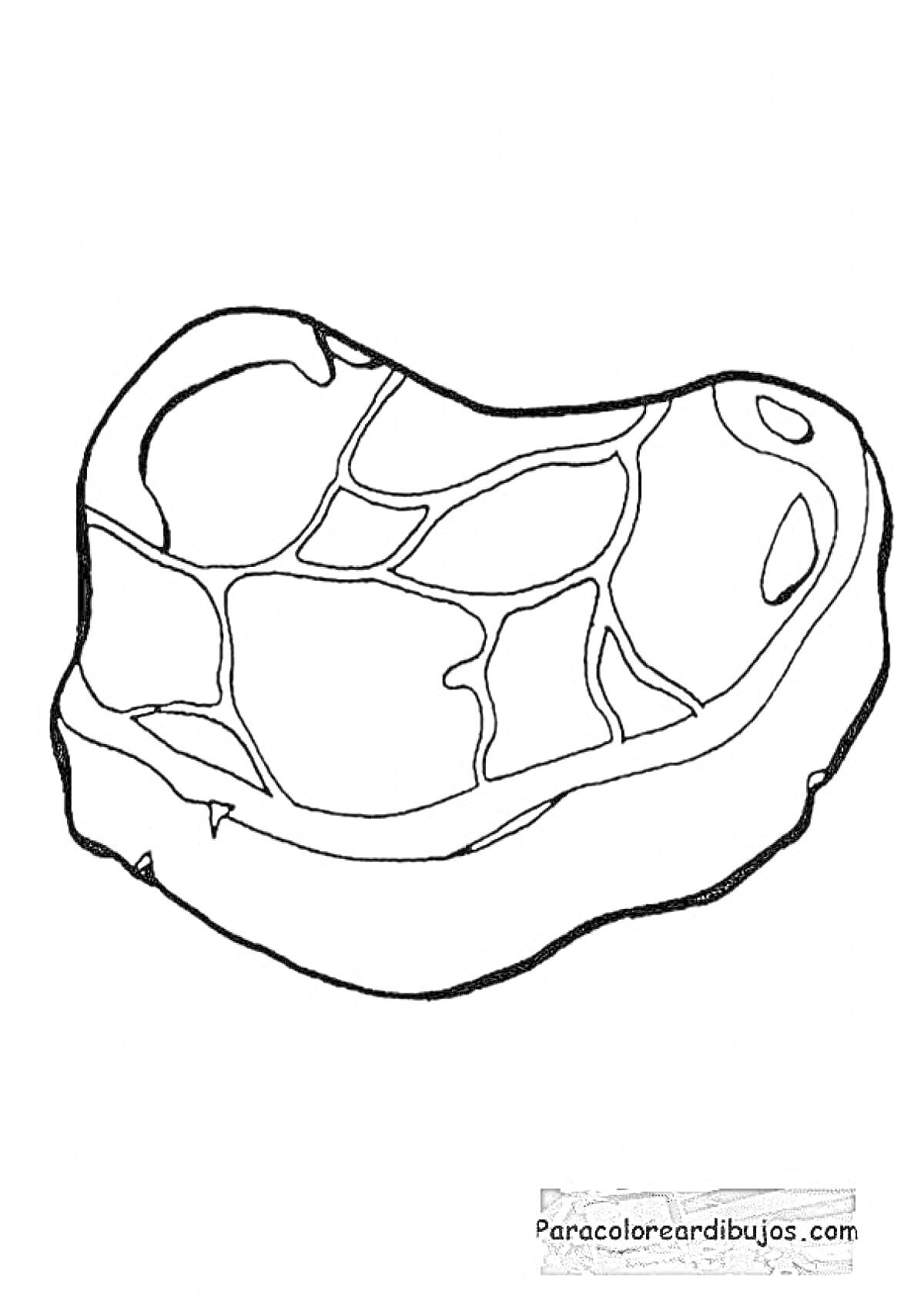 Раскраска Сырой стейк с прожилками