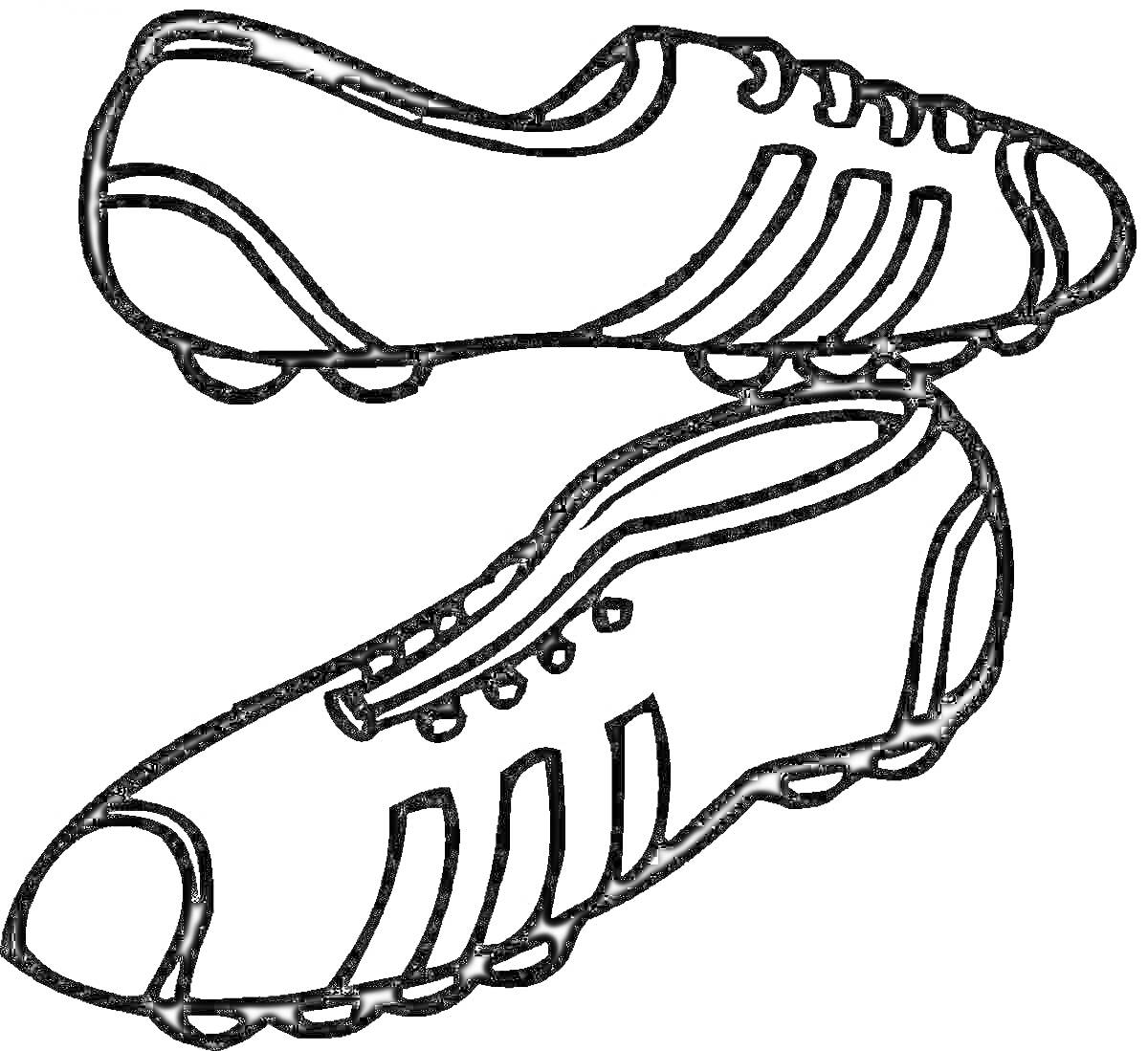 На раскраске изображено: Бутсы, Найк, Обувь, Спортивная обувь, Шипы