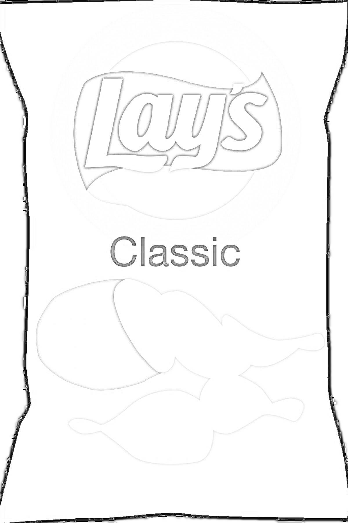 Раскраска Пакет чипсов Lay's Classic с изображением чипсов