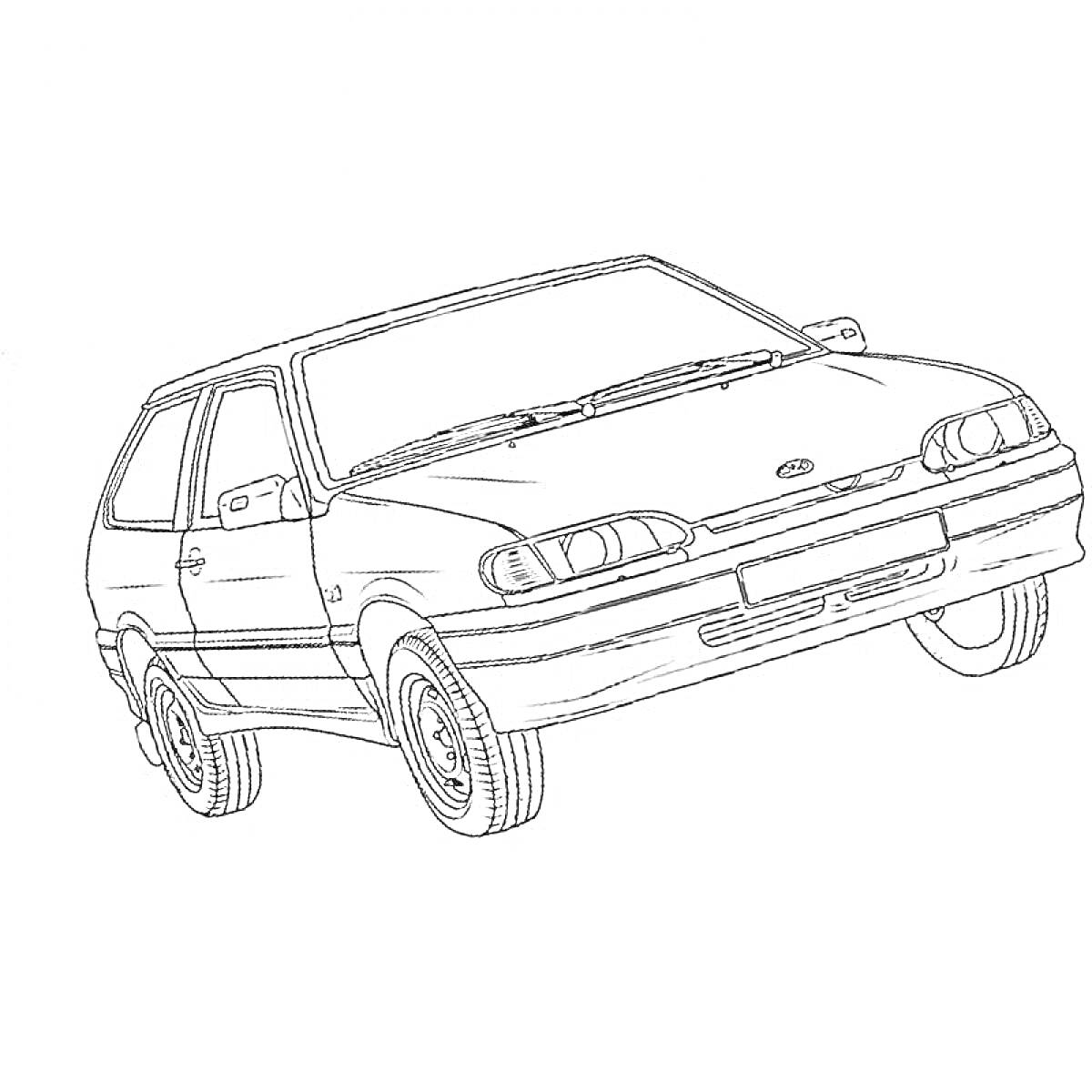 Раскраска Автомобиль ВАЗ-2114 на краске