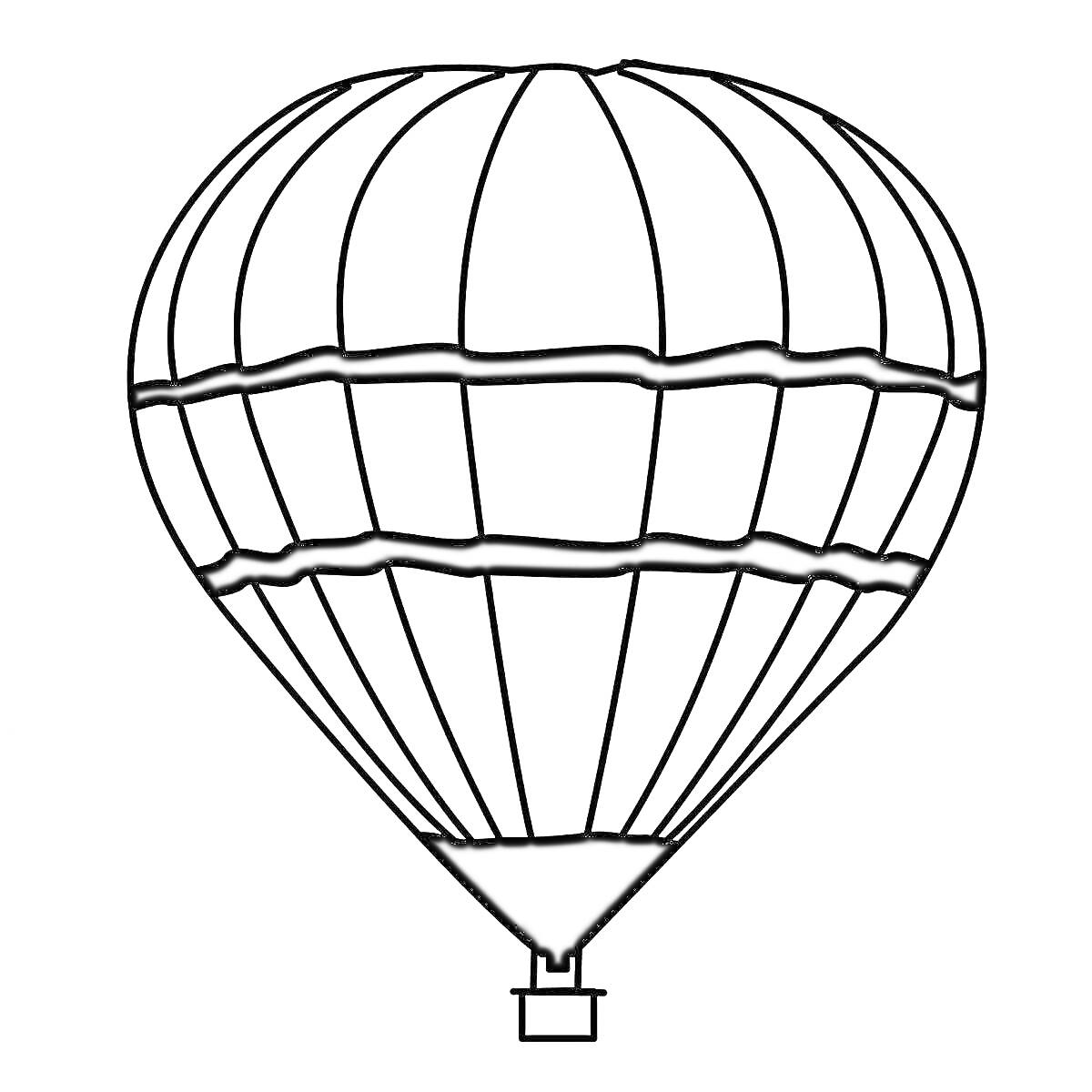 На раскраске изображено: Корзина, Полет, Воздушный транспорт, Для детей, Линии, Воздушные шары