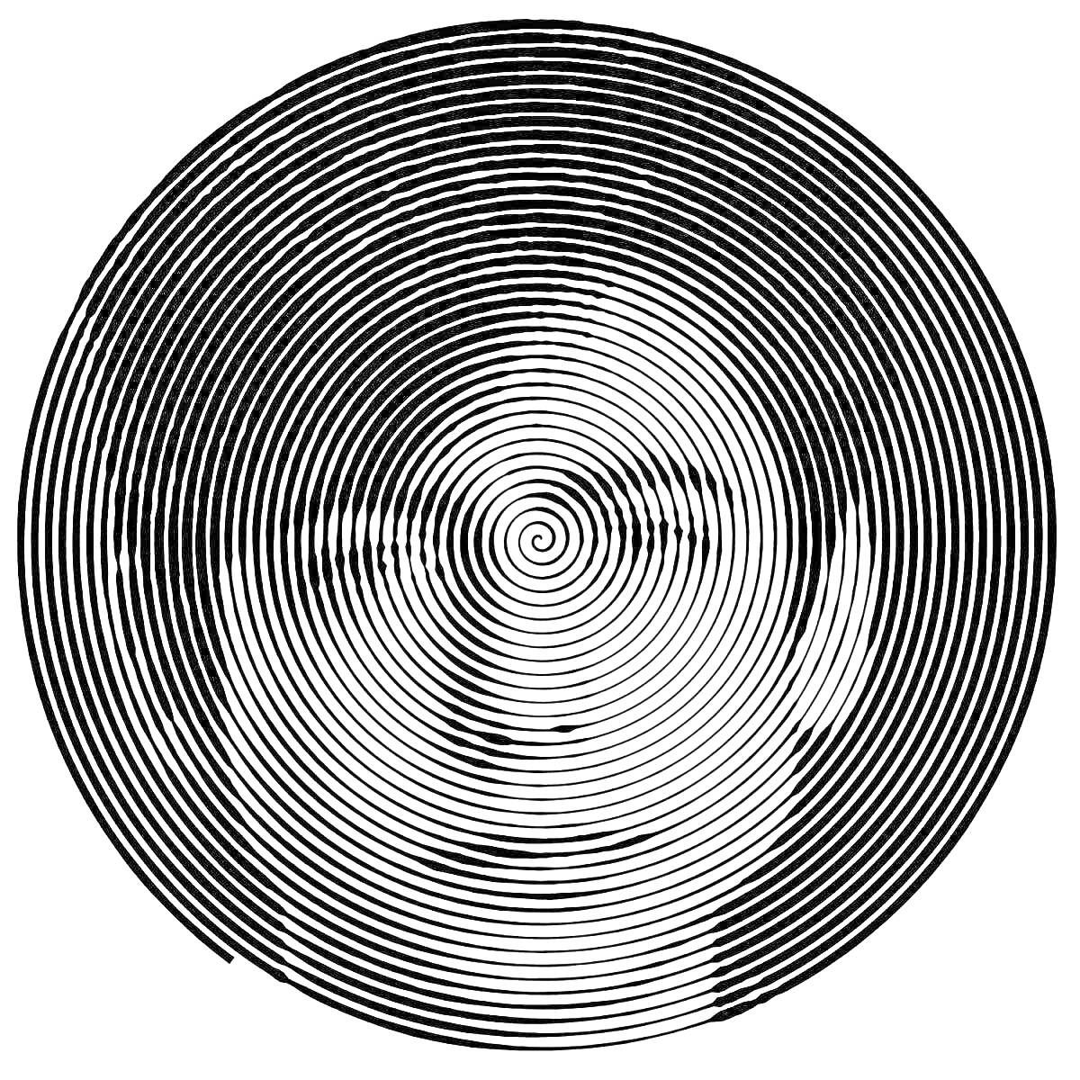 На раскраске изображено: Лицо, Человек, Спираль, Оптическая иллюзия, Круги