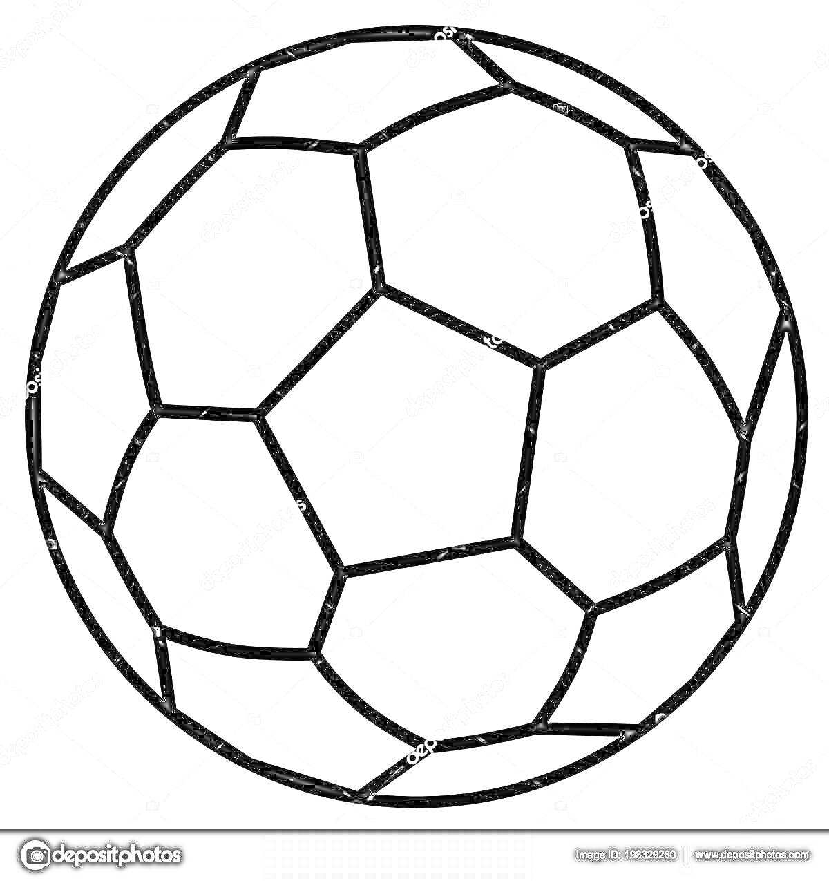 На раскраске изображено: Футбольный мяч, Спорт, Геометрические фигуры, Шестигранники