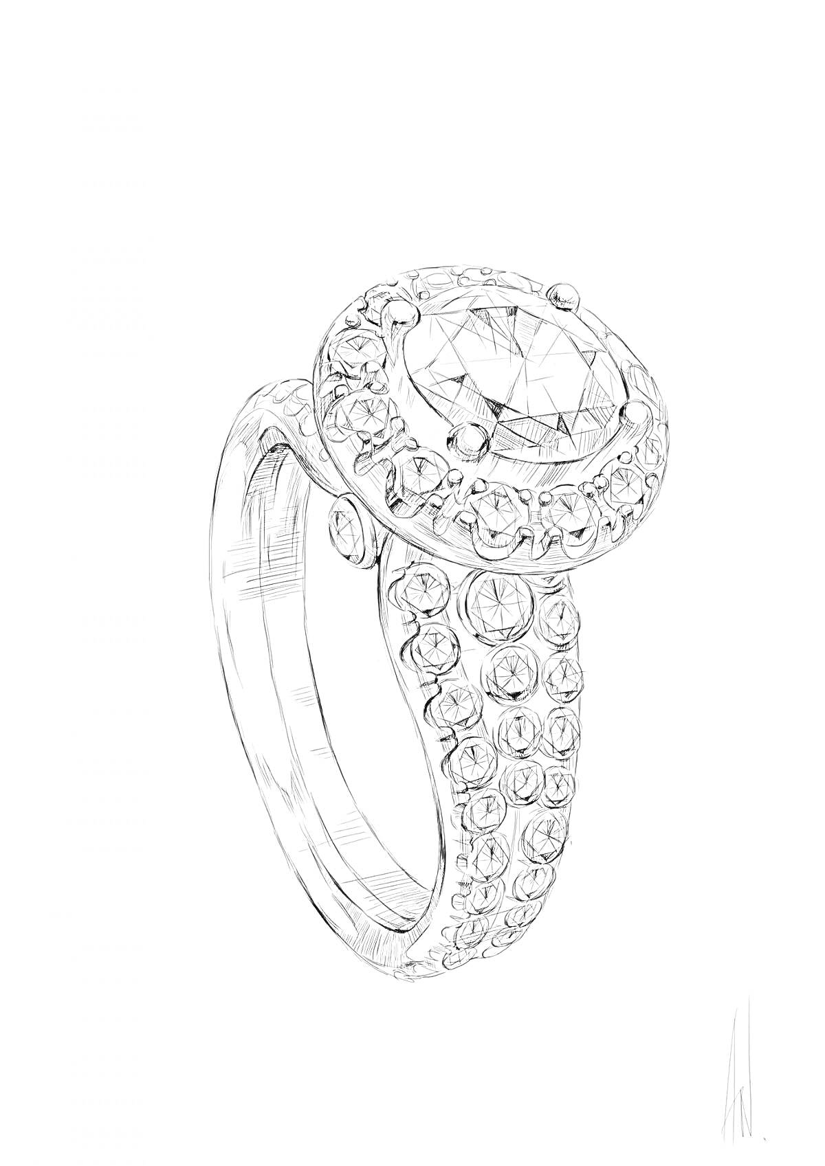 На раскраске изображено: Кольцо, Обручальное кольцо, Драгоценности, Дизайн, Роскошь