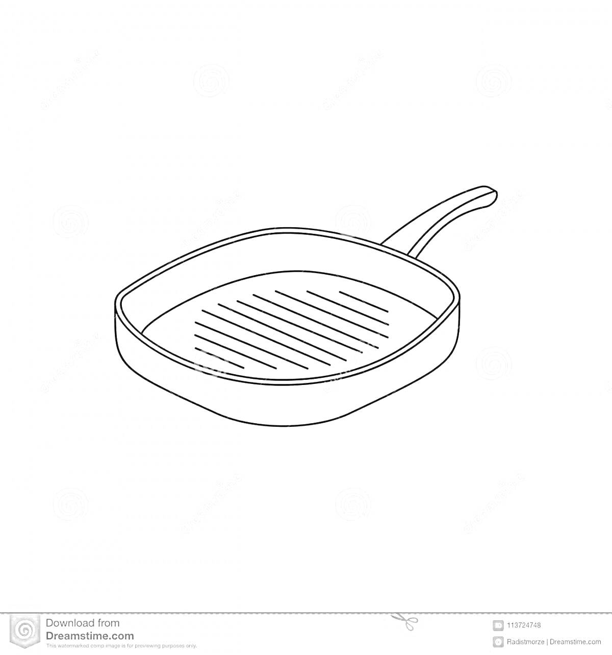 На раскраске изображено: Сковорода, Кухонная утварь, Рукоятка, Дети 3-4 года, Кухня