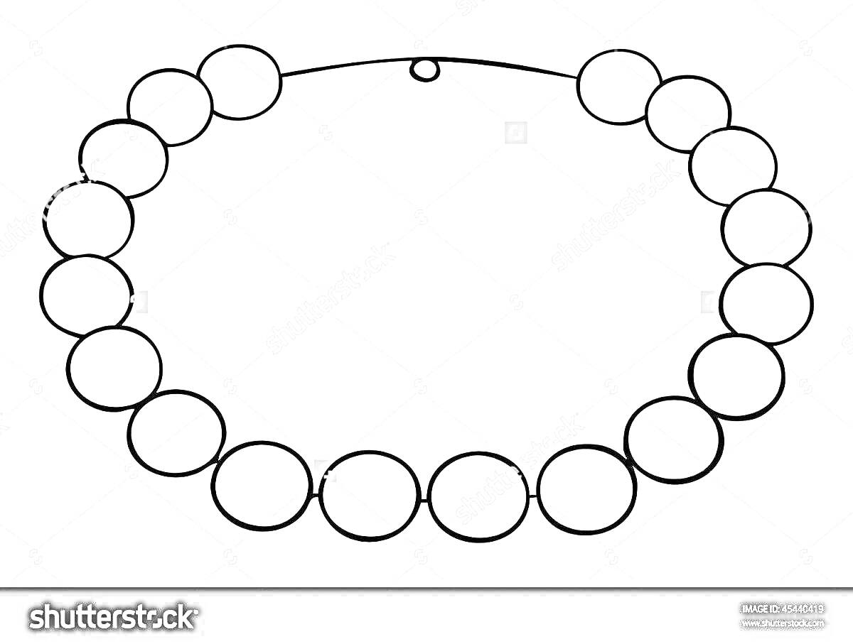 Раскраска Ожерелье из круглых бусин