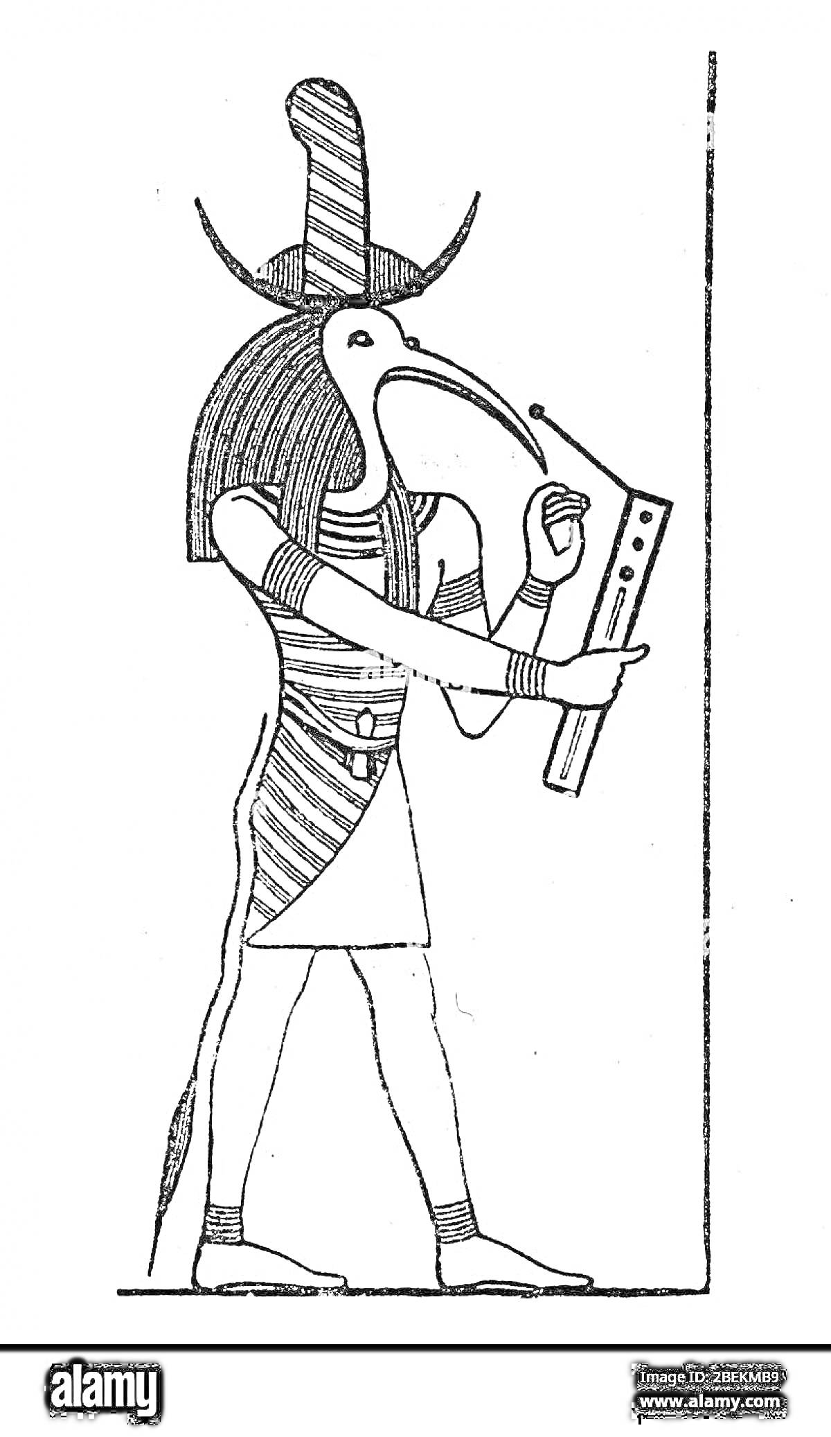 На раскраске изображено: Древний Египет, Луна, Иероглифы, Искусство, Мифические существа