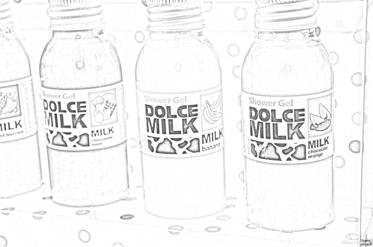 Раскраска Набор гелей для душа Dolce Milk (четыре флакона)