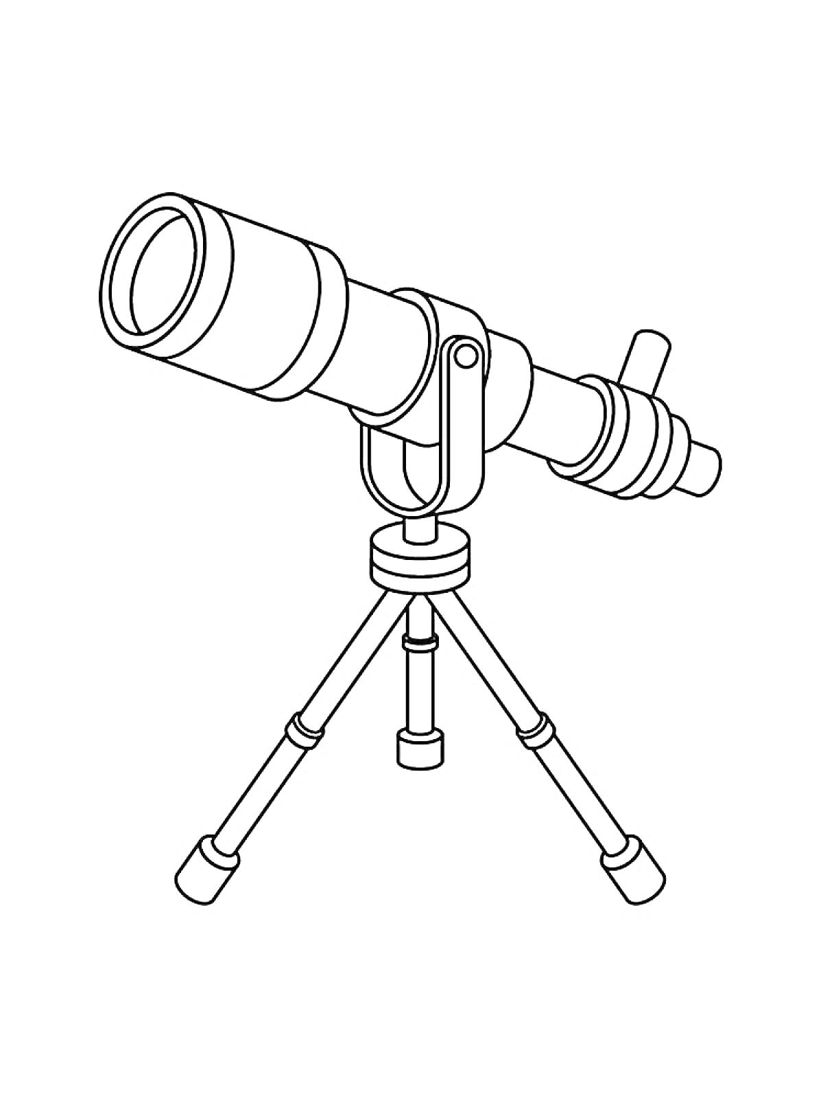 Раскраска телескоп на штативе