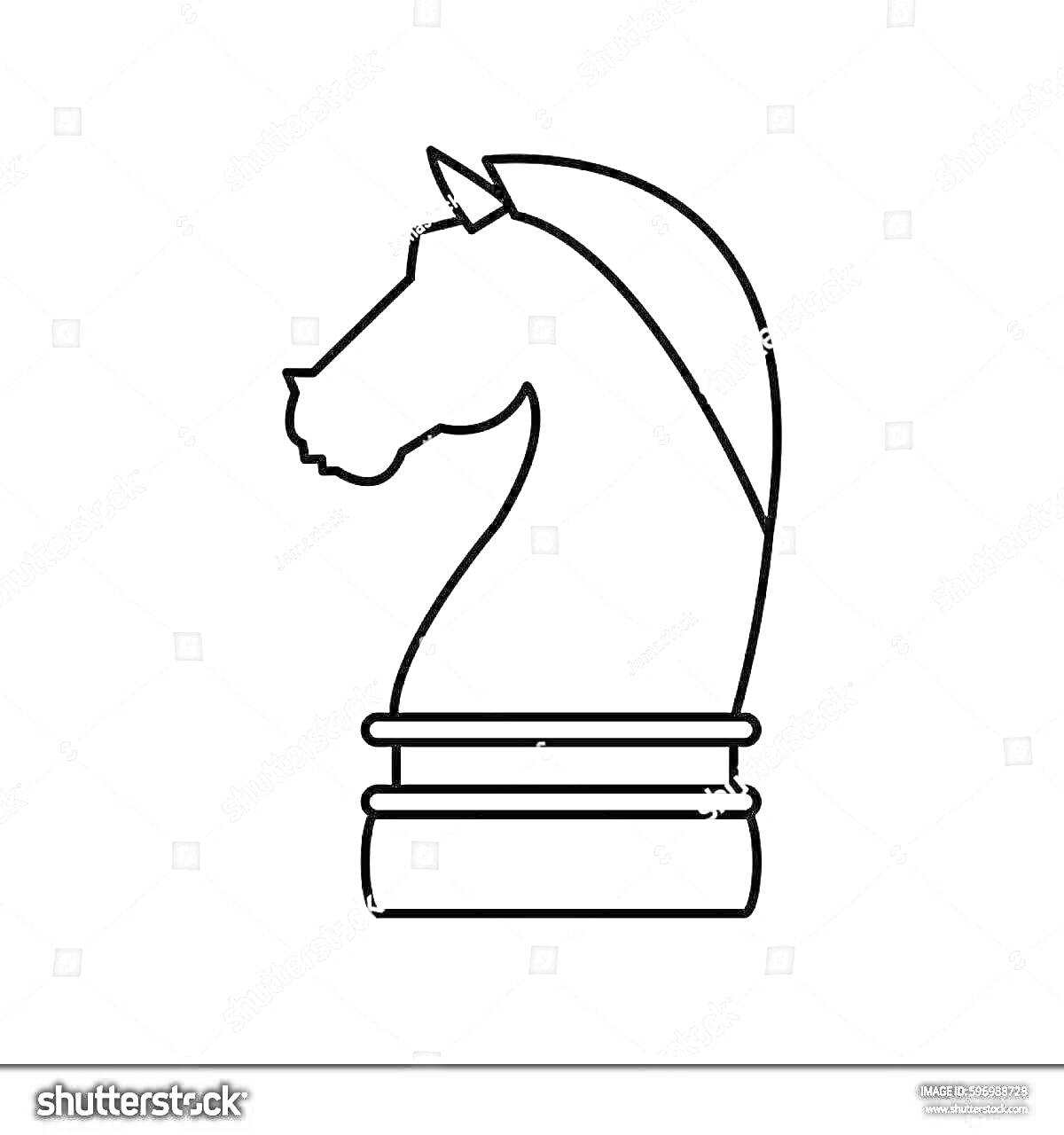 На раскраске изображено: Шахматы, Конь, Шахматная фигура, Профиль, Лошадь, Игра, Стратегия
