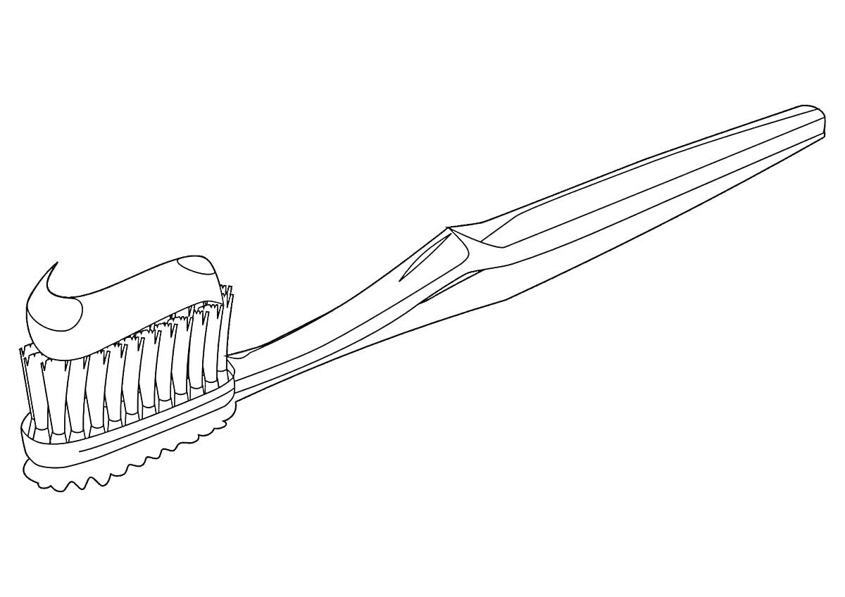 На раскраске изображено: Зубная щетка, Зубная паста, Гигиена, Уход за зубами, Чистка зубов