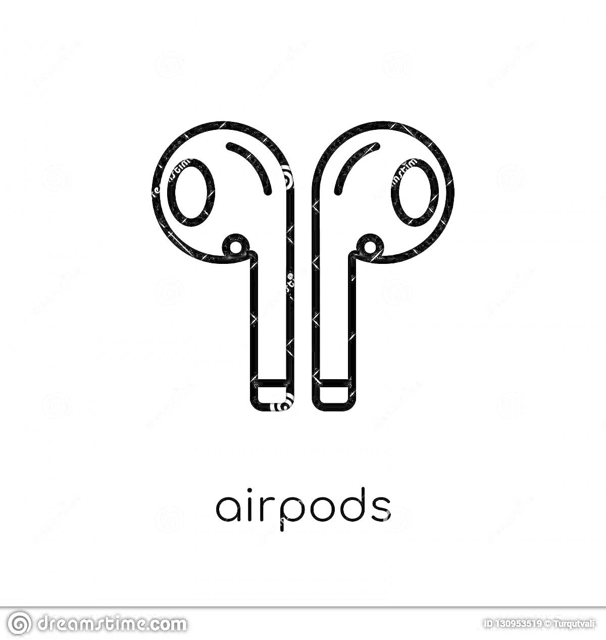 Раскраска Контурные AirPods