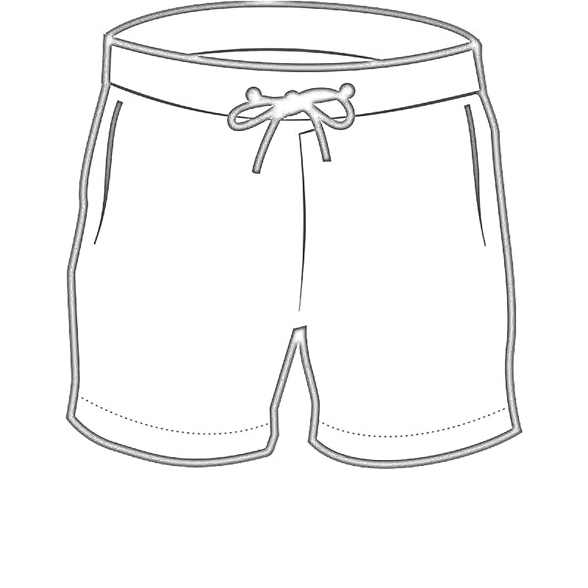 Раскраска Шорты с поясом и завязками